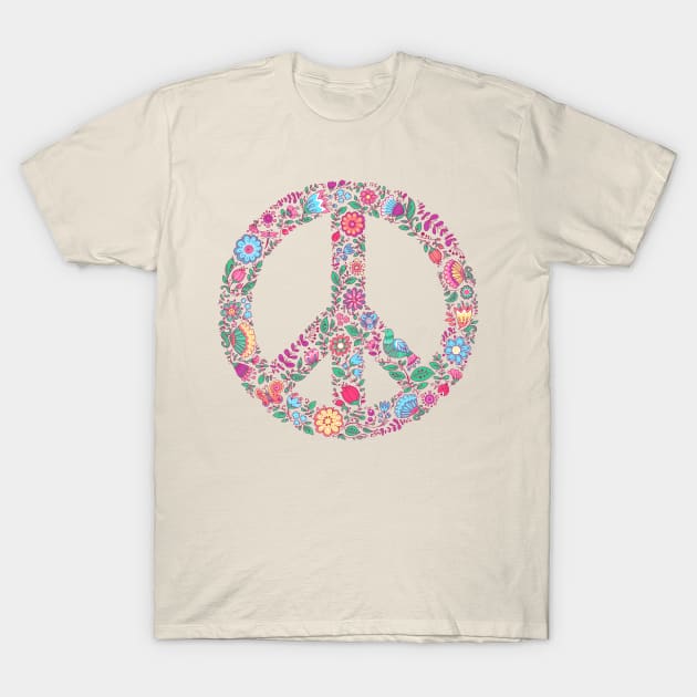 Peace Sign Flowers T-Shirt by machmigo